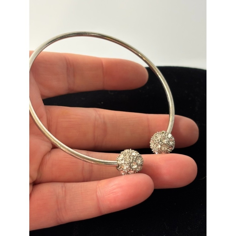 Bangle Rhinestone Baubles Very Sparkly Cute Silver Tone